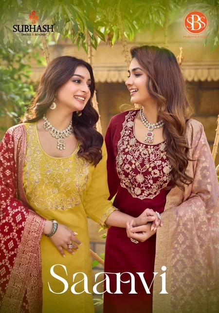 Saanvi By Sbs Roman Silk With Work Kurti With Bottom Dupatta